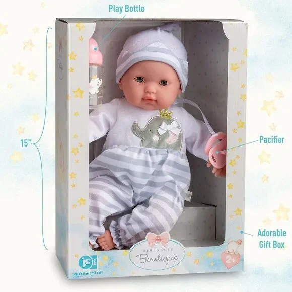 15 Realistic Soft Body Baby Doll With Open/Close EyesJc Toys - Main Image